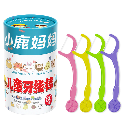 小鹿 儿童果味四色 80支桶装（浅蓝）